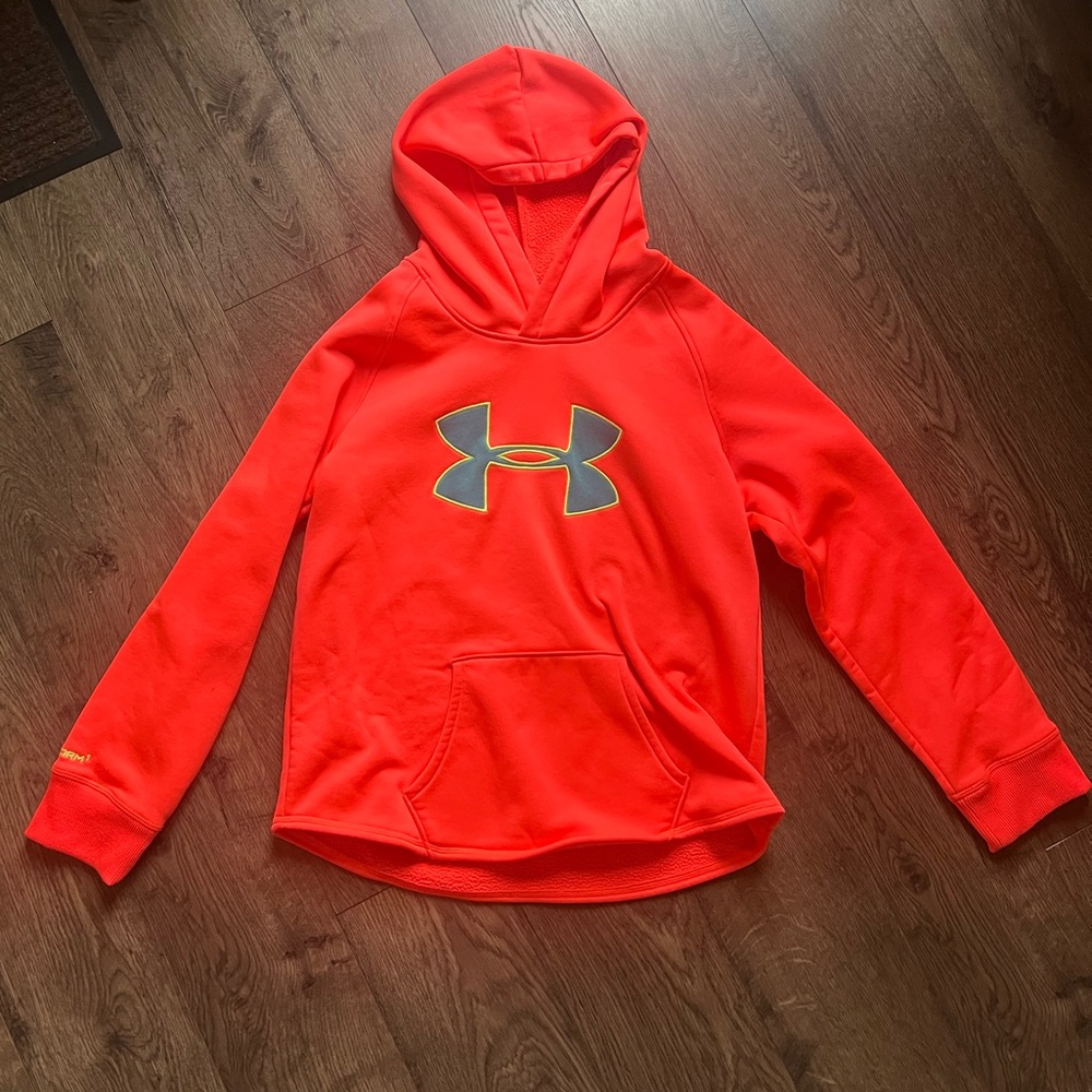Neon pink under armor sweatshirt